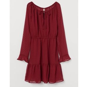 Chiffon Dress - Burgundy